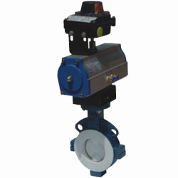 氣動(dòng)對(duì)夾全襯氟蝶閥 氣動(dòng)對(duì)夾全襯氟蝶閥