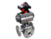 氣動法蘭三通球閥 氣動法蘭三通球閥