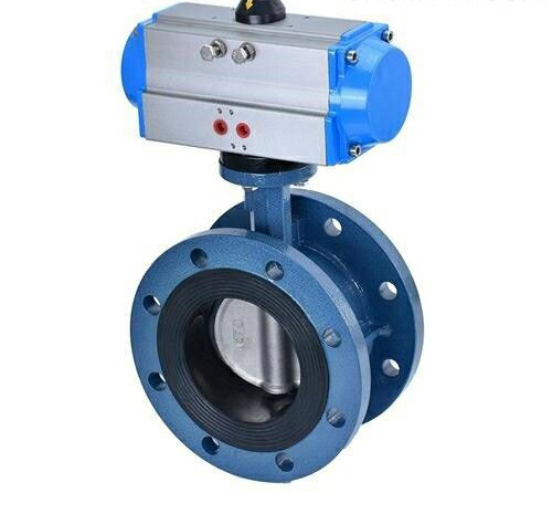 法蘭式氣動全襯膠蝶閥 法蘭式氣動全襯膠蝶閥