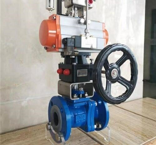 氣動帶手動襯氟球閥 氣動帶手動襯氟球閥